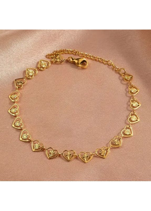 Браслет сріблястий з нержавіючої сталі у вигляді вирізаних сердечок LumenManus для жінок 17+5 см 6мм OrnatusDivinus947 Liresmina Jewelry (367603040)