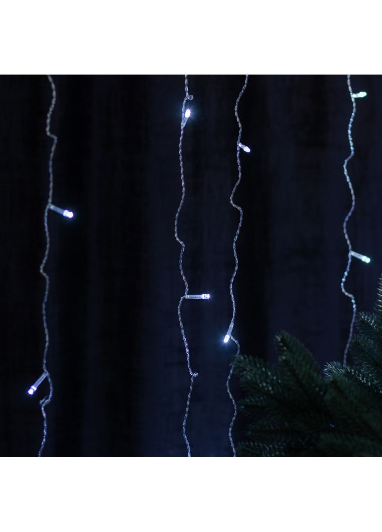 Гірлянда штора 3х2 м 144 LED світлодіодна мідний провід 16 ниток Білий ZWM2320LEDW Garlando (366963743)