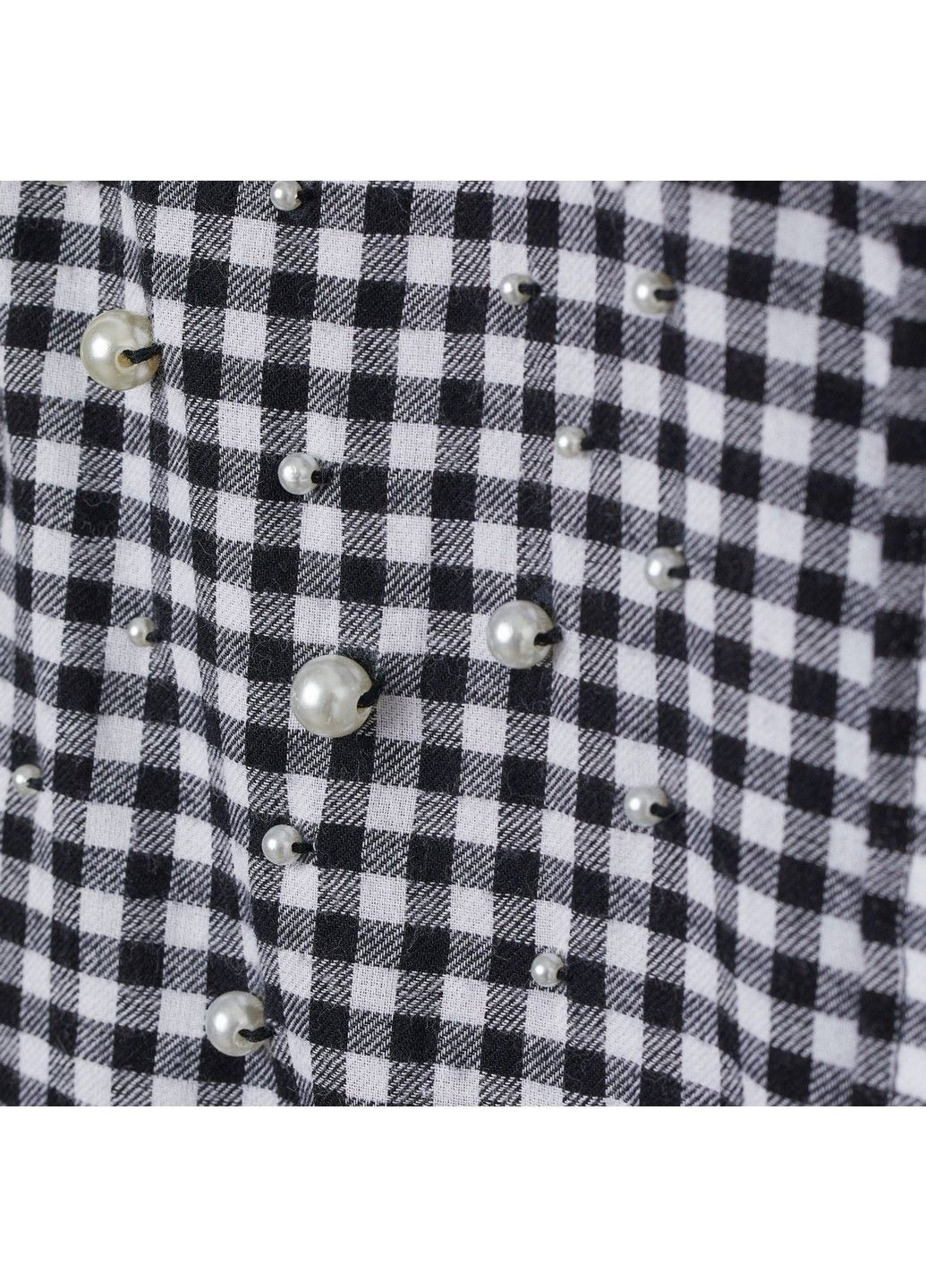 Черно-белая демисезонная рубашка клетчатая H&M