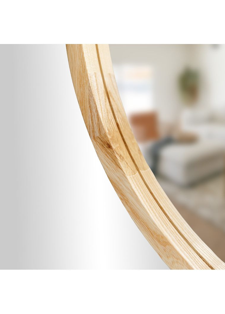 Дзеркало ростове капсула в дерев’яній рамі Ясен натуральний, 1750, 750 Luxury Wood (369547048)