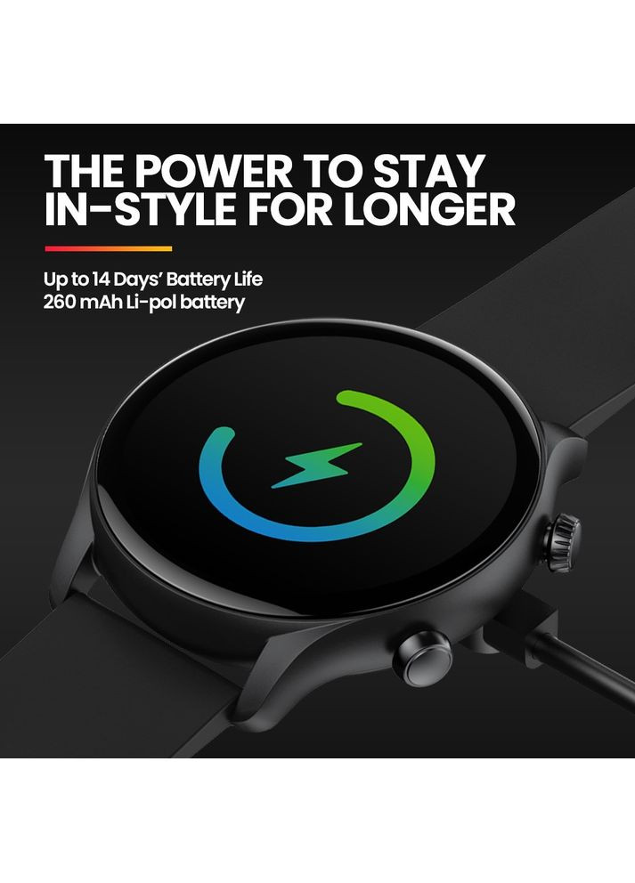 Смарт часы Btalk 3 Plus 1.39" HD Bluetooth звонки, пульсометр, SPO2, фитнес браслет – черный Zeblaze (351855100)