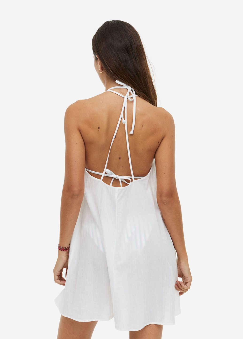 Белое повседневный платье H&M однотонное