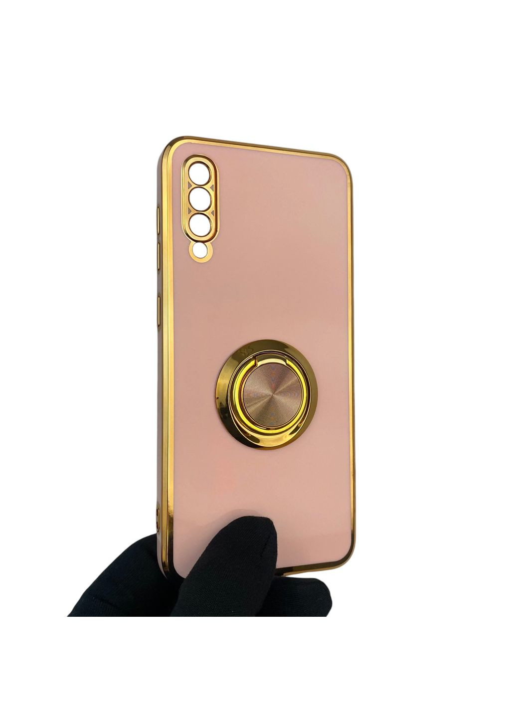 Чехол для Galaxy A52s SM-A528F с кольцом-подставкой с золотой окантовкой на самсунг а52с пудровый gs1 Samsung (366234008)