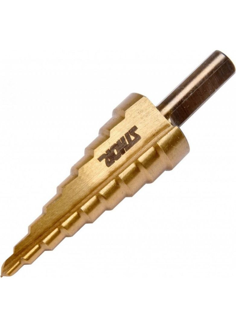 Свердло конічне ступінчасте по металу: HSS 4241, Ø=4-12мм Sthor (352753383)