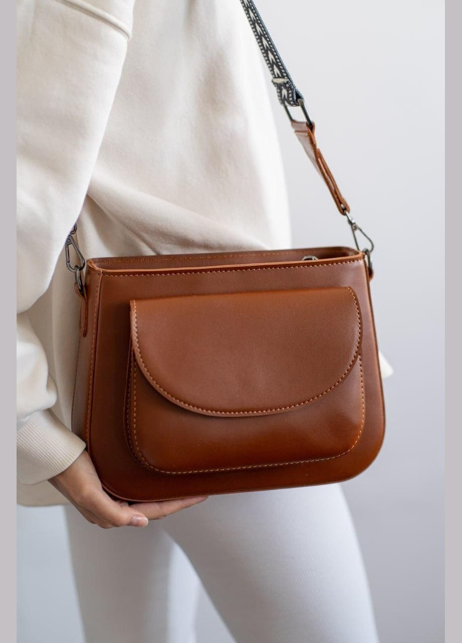 Сумка женская Кросс боди функциональная коричневая из экокожи NIUNIU (333594192)