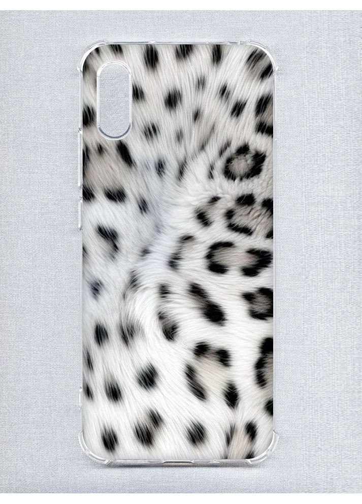 Чехол с утолщёнными углами на Xiaomi Redmi 9A Белый леопард (принт 398) Creative (355401170)