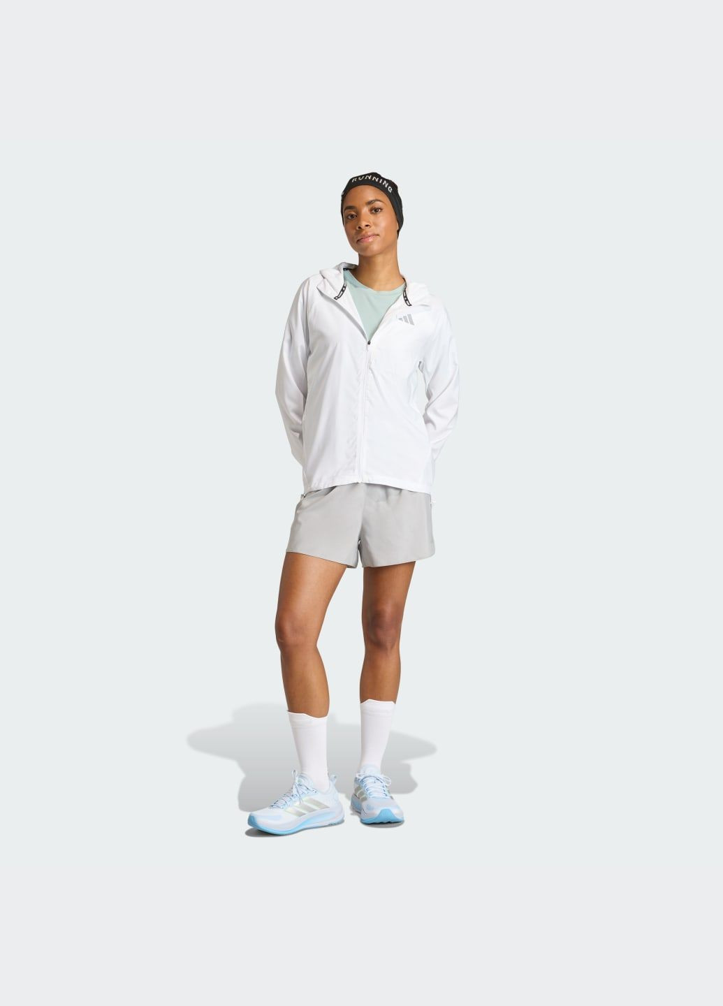 Белая демисезонная куртка adi365 running essentials adidas