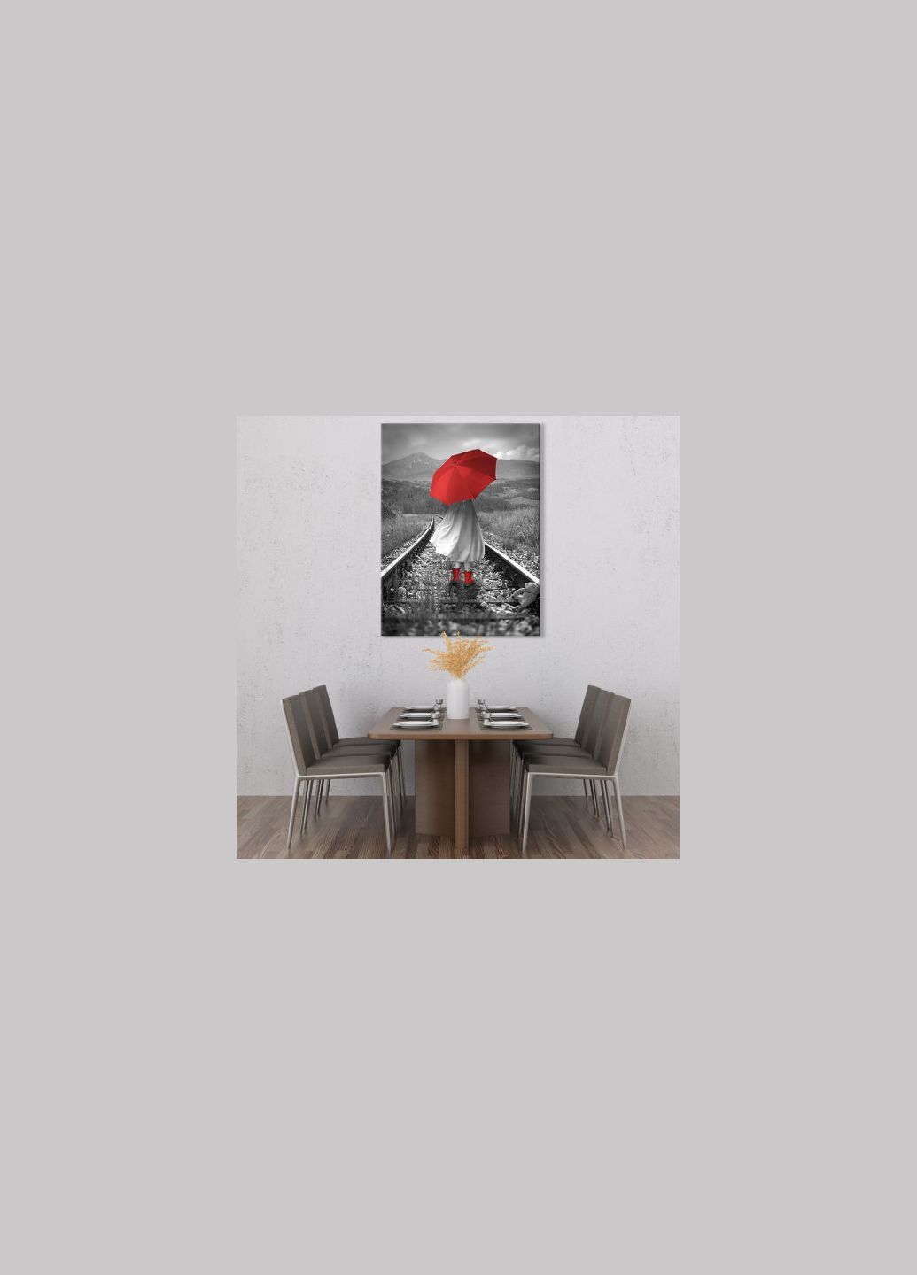 Картина Девочка с красным зонтиком 60x80 см (P0500) Malevich Store (333338920)