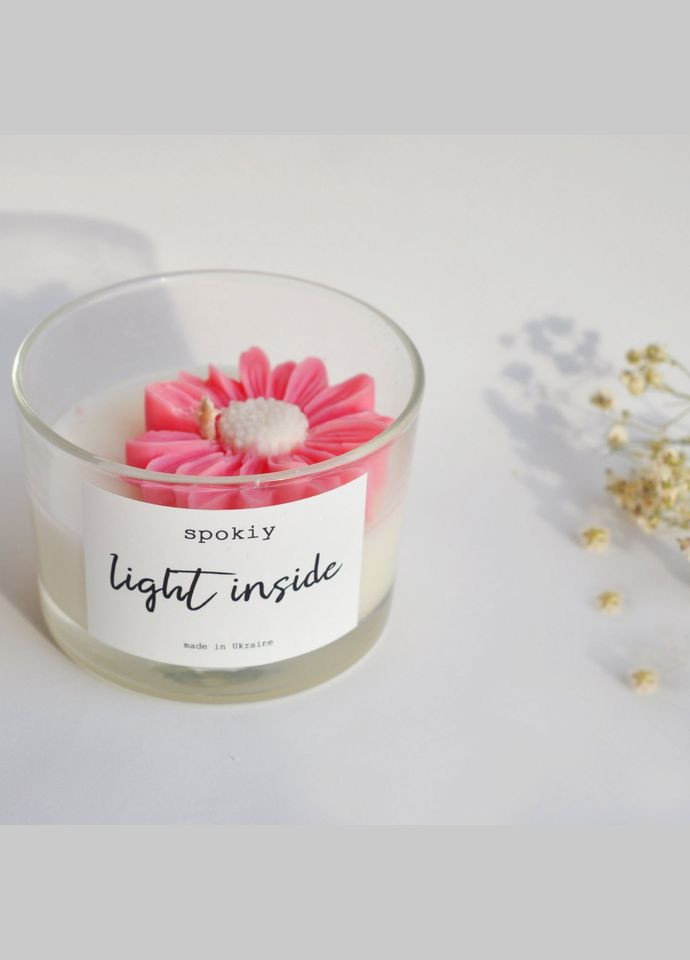 Ароматическая свеча ручной роботы из соевого воска "Ромашка" SP2415, 130 г Spokiy (322948833)