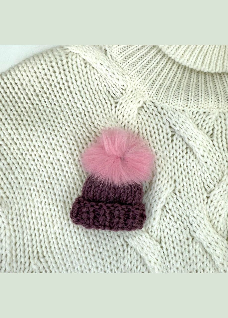 Брошь Шапка, арт. 17, сиреневый с розовым Fiona (361858076)