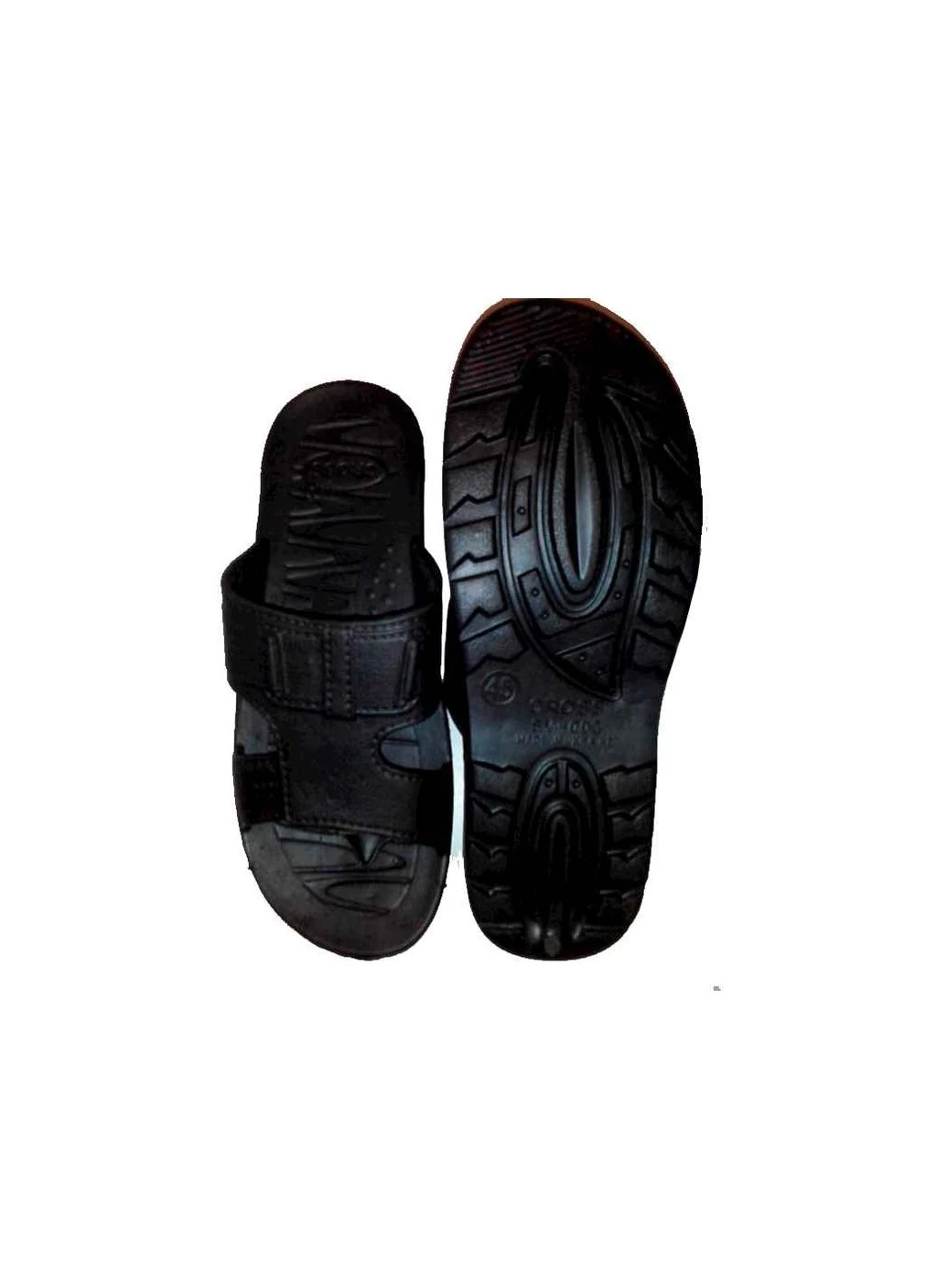 Шлёпанцы пляжные мужские КОЖА арт.SV-003 р.46 чёрные ТМ CROSS No Brand (398266685)