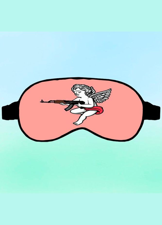 Маска для сну купідон терорист Чорна з принтом No Brand (315045783)