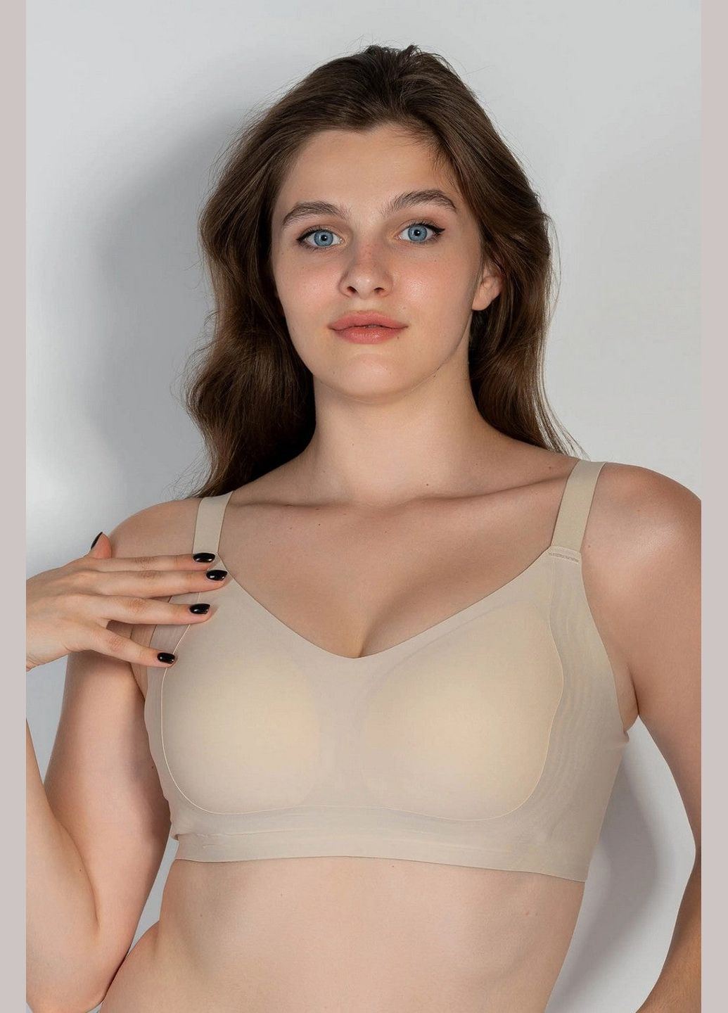 Бежевый топ бесшовный бюстгальтер из микрофибры Anabel Arto полиамид, эластан