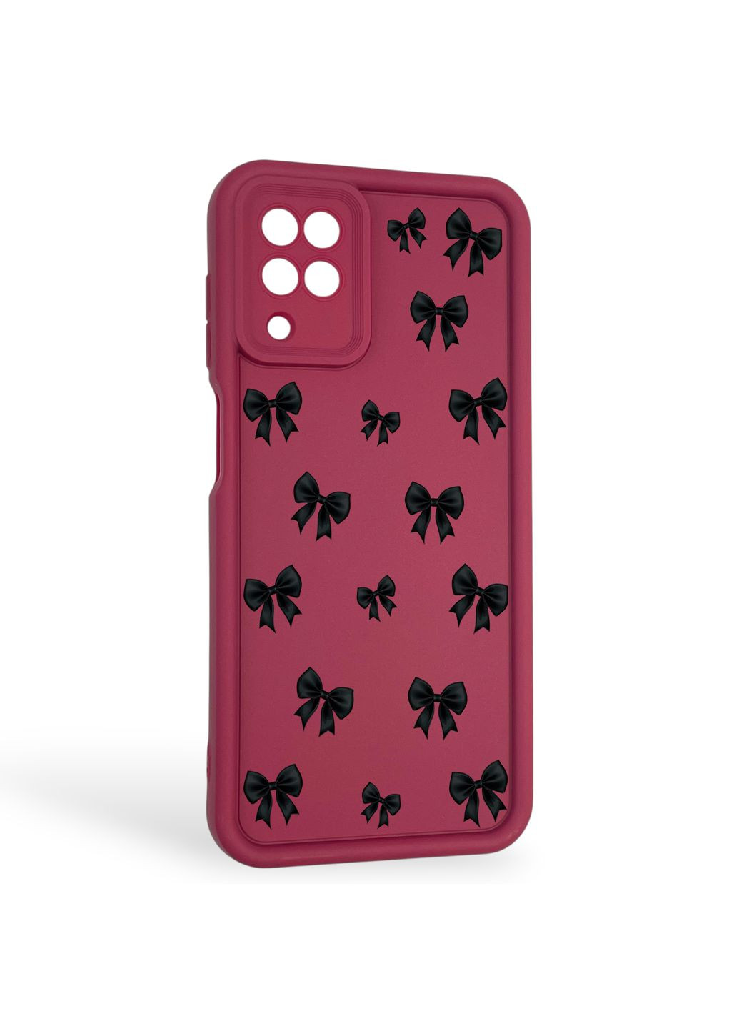 Чохол силіконовий Soft Touch з 3D принтом для Galaxy A12 (SM-A127F) бордовий (Повний захист камери) Samsung (371652854)