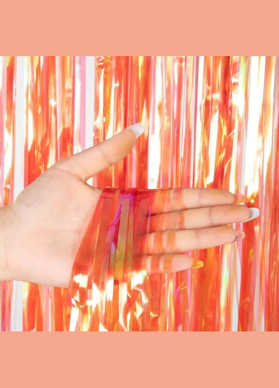 Дождик на фотозону 2 м на 1 м перламутрово-оранжевый Jannet Дощик (316430780)