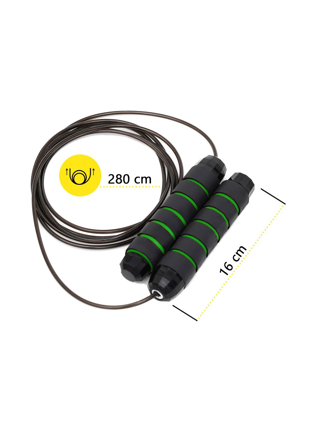 Скакалка скоростная для кроссфита Speed Rope Classic XR-0148 Black/Green Cornix (318867571)