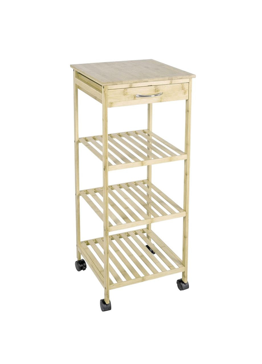 Етажерка з дерева для ванної на коліщатах Медервіл бланже (АБТ-006201) No Brand (328209583)