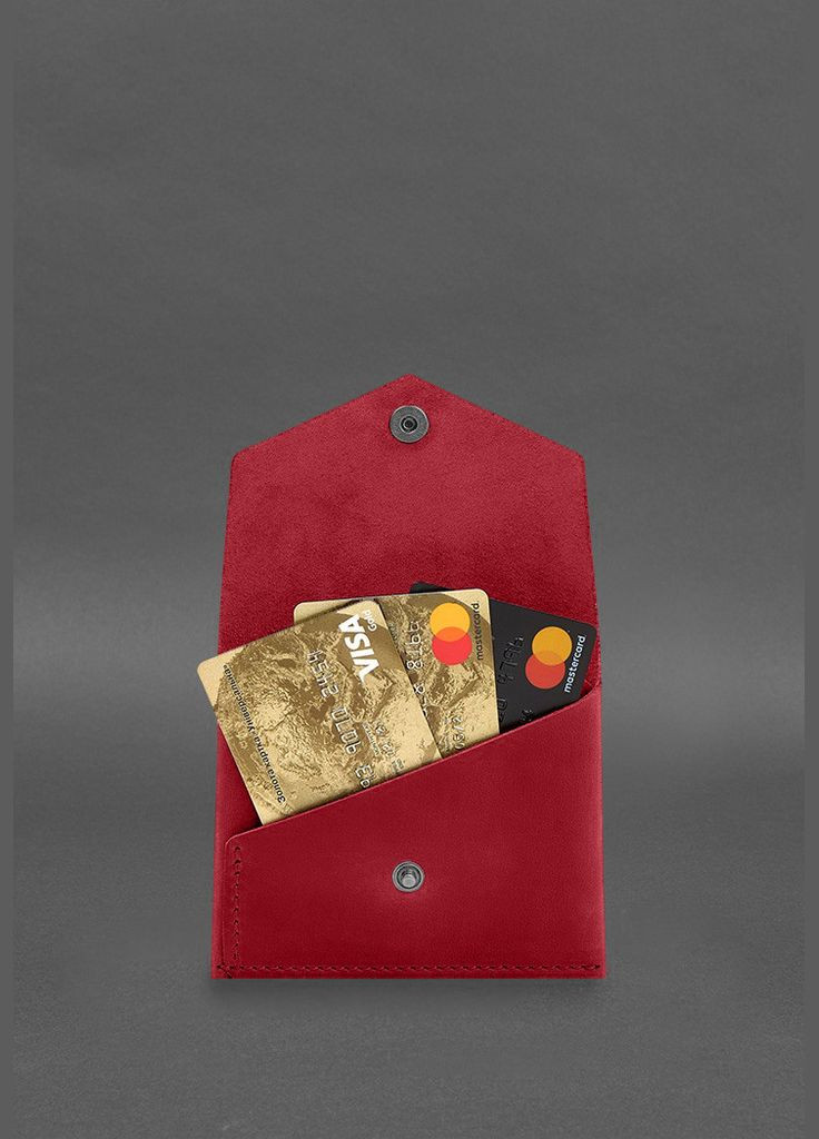 Шкіряний гаманець mini 3.0 (кард-кейс) кораловий Crazy Horse (A-028572) BlankNote (328444905)