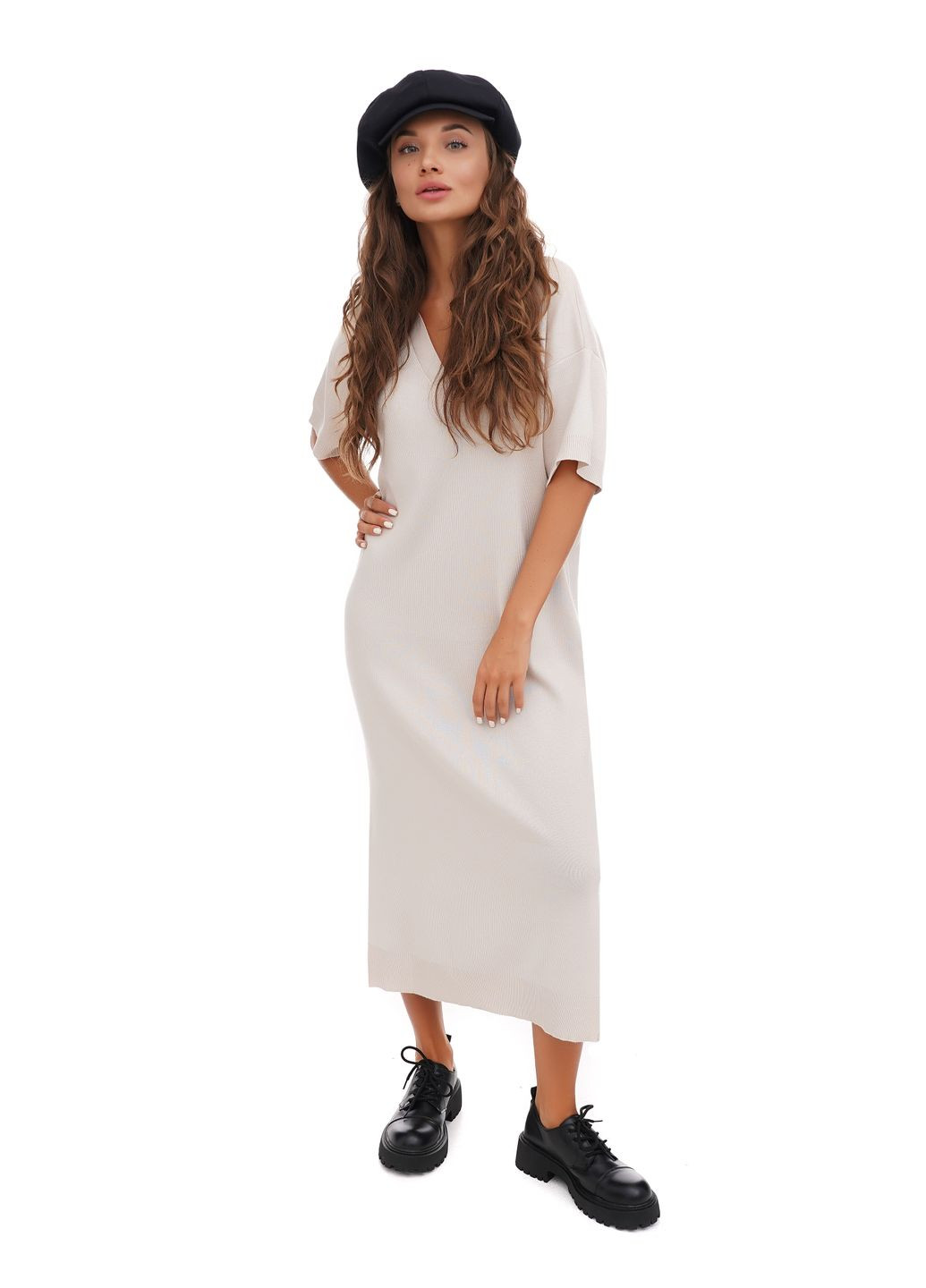 Жіноча котонова кепка-восьмиклинка чорного кольору VECONS Восьмиклинка — додає об'єму та стильності (304273714)