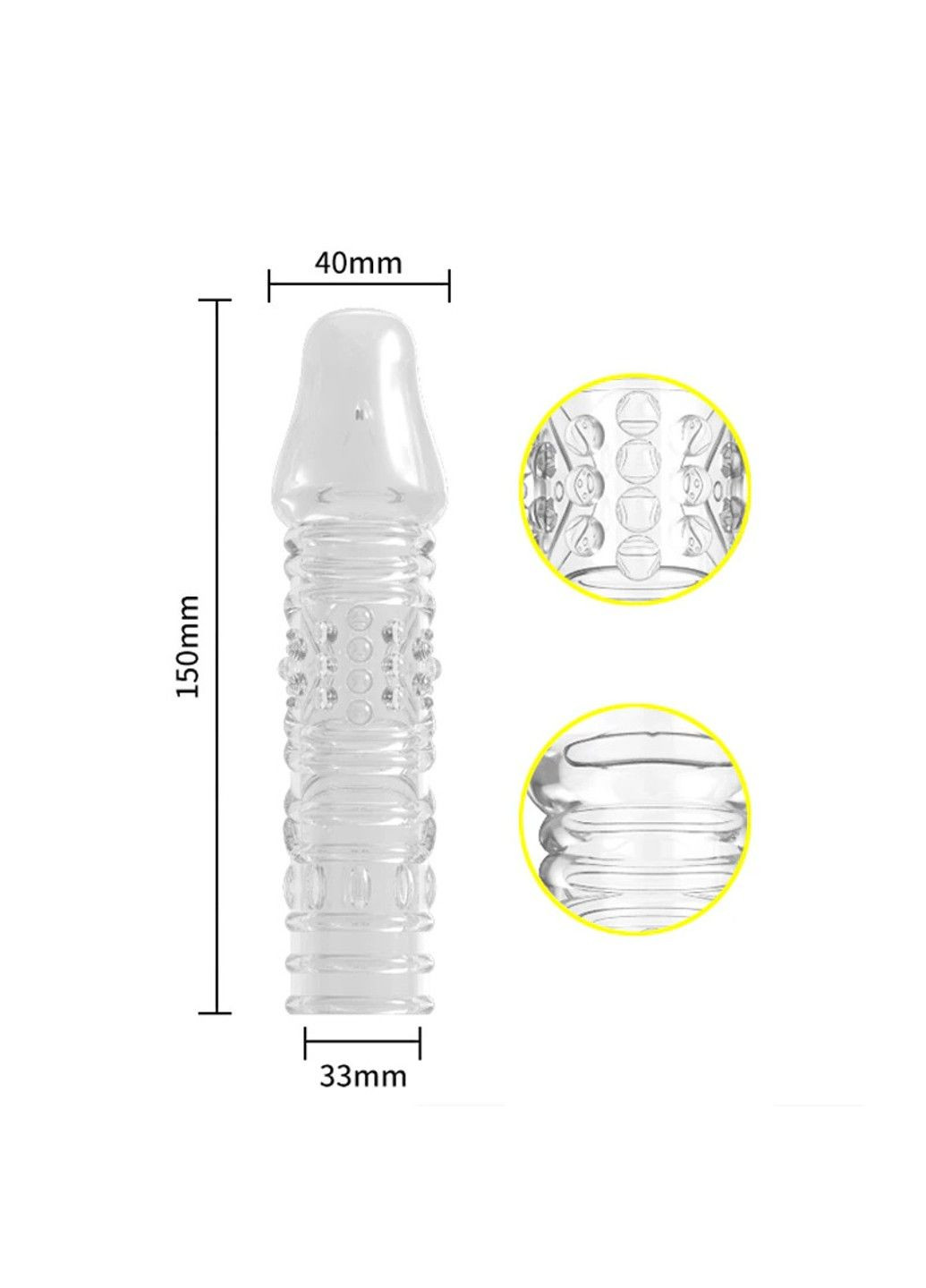 Силиконовая ребристая насадка на пенис Dragon We Love (284279592)