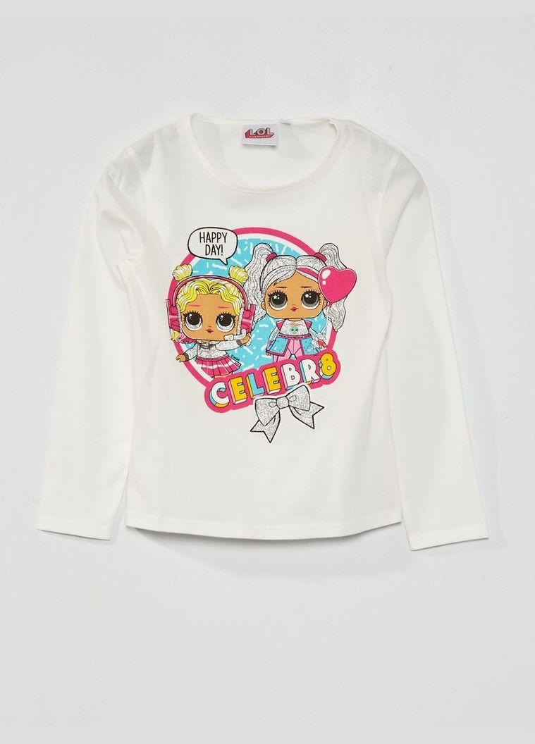 Белый лонгслив Kiabi