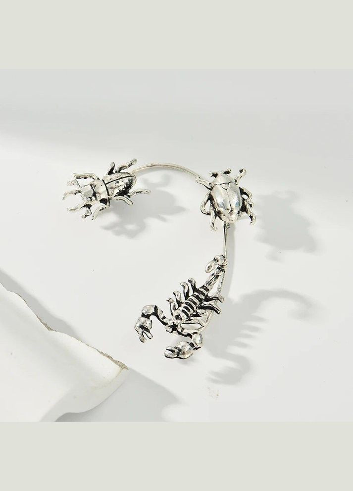 Срібляста каффа комахи жуки скорпіон ліва, 5591 Fashion Jewelry (338431368)
