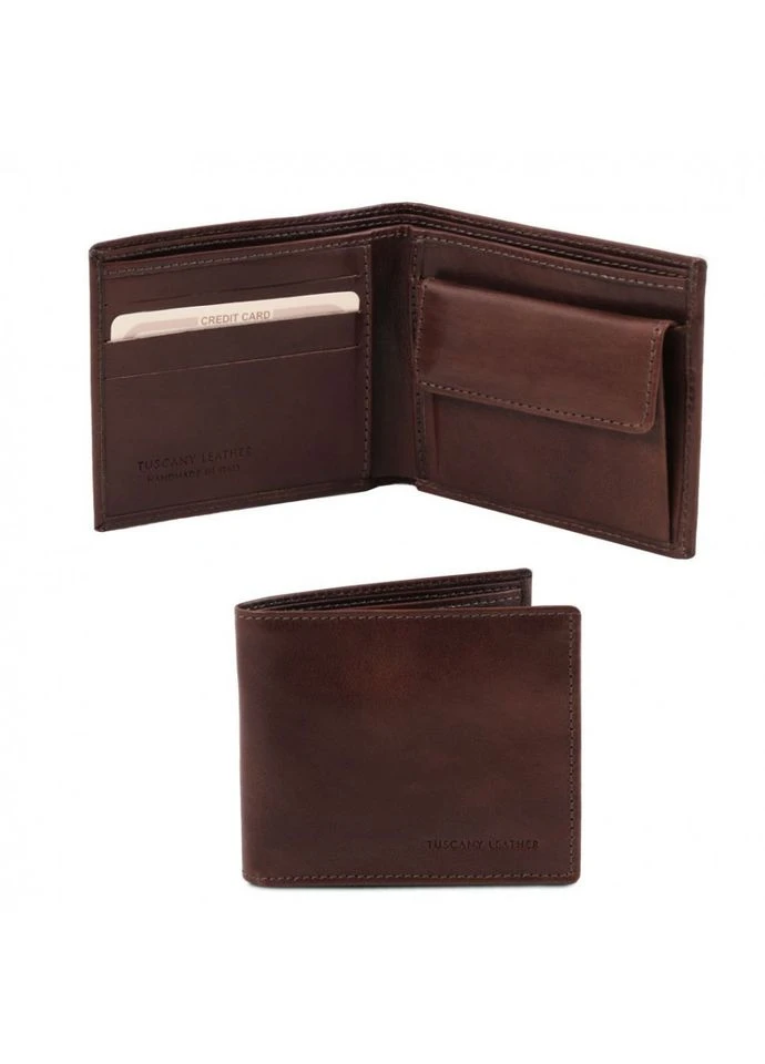 Ексклюзивний шкіряний гаманець чоловічий з монетником Leather TL140761 Tuscany Leather (315785982)