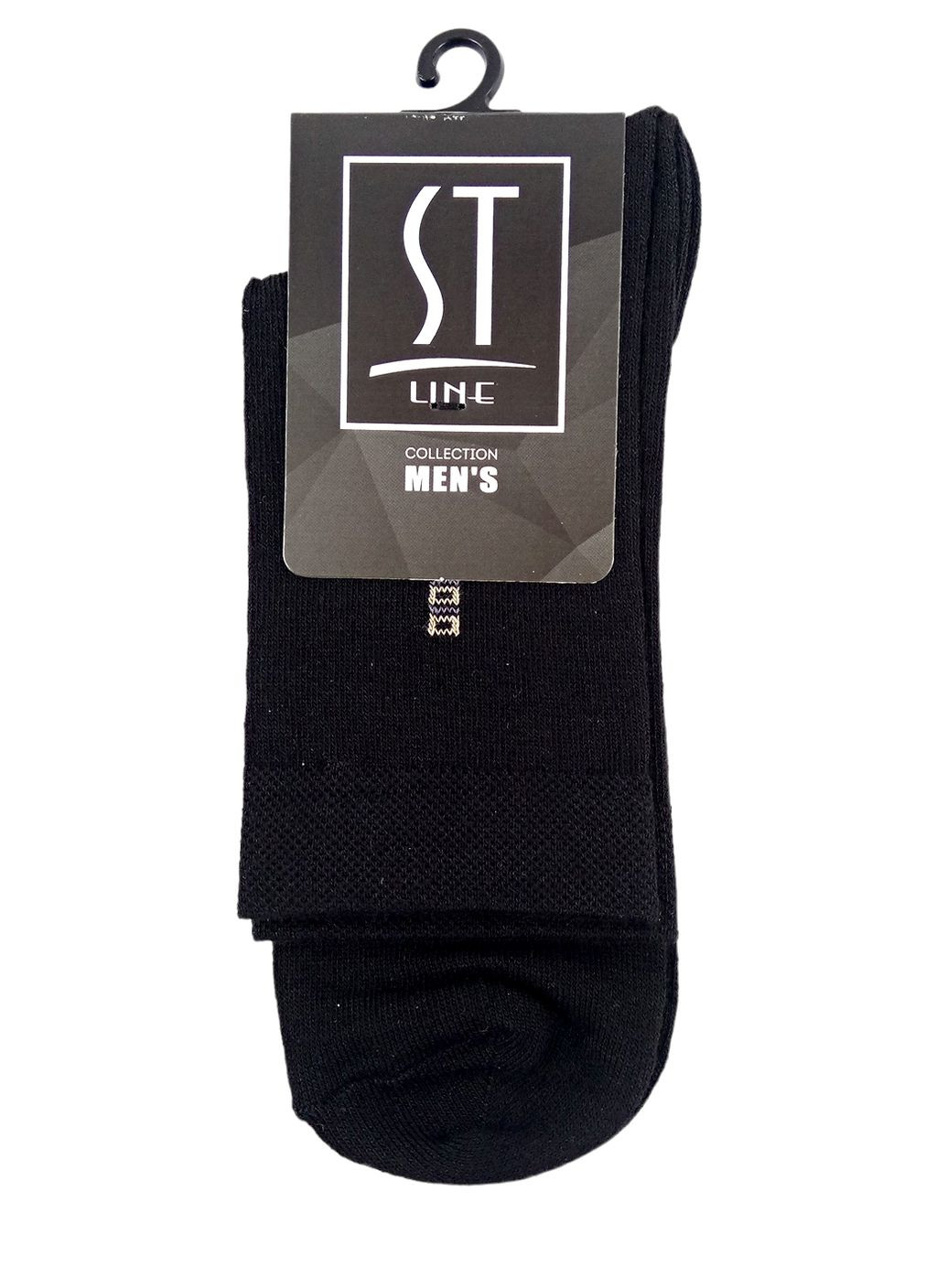 Чорні шкарпетки чоловічі класичні демісезонні преміум тм ST LINE геометричні (324808140)