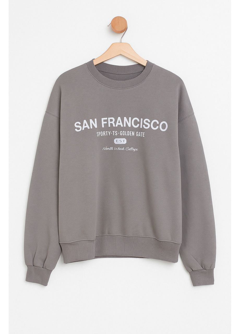 Світшот жіночий утеплений від розмір S, оверсайз Bershka (366223536)