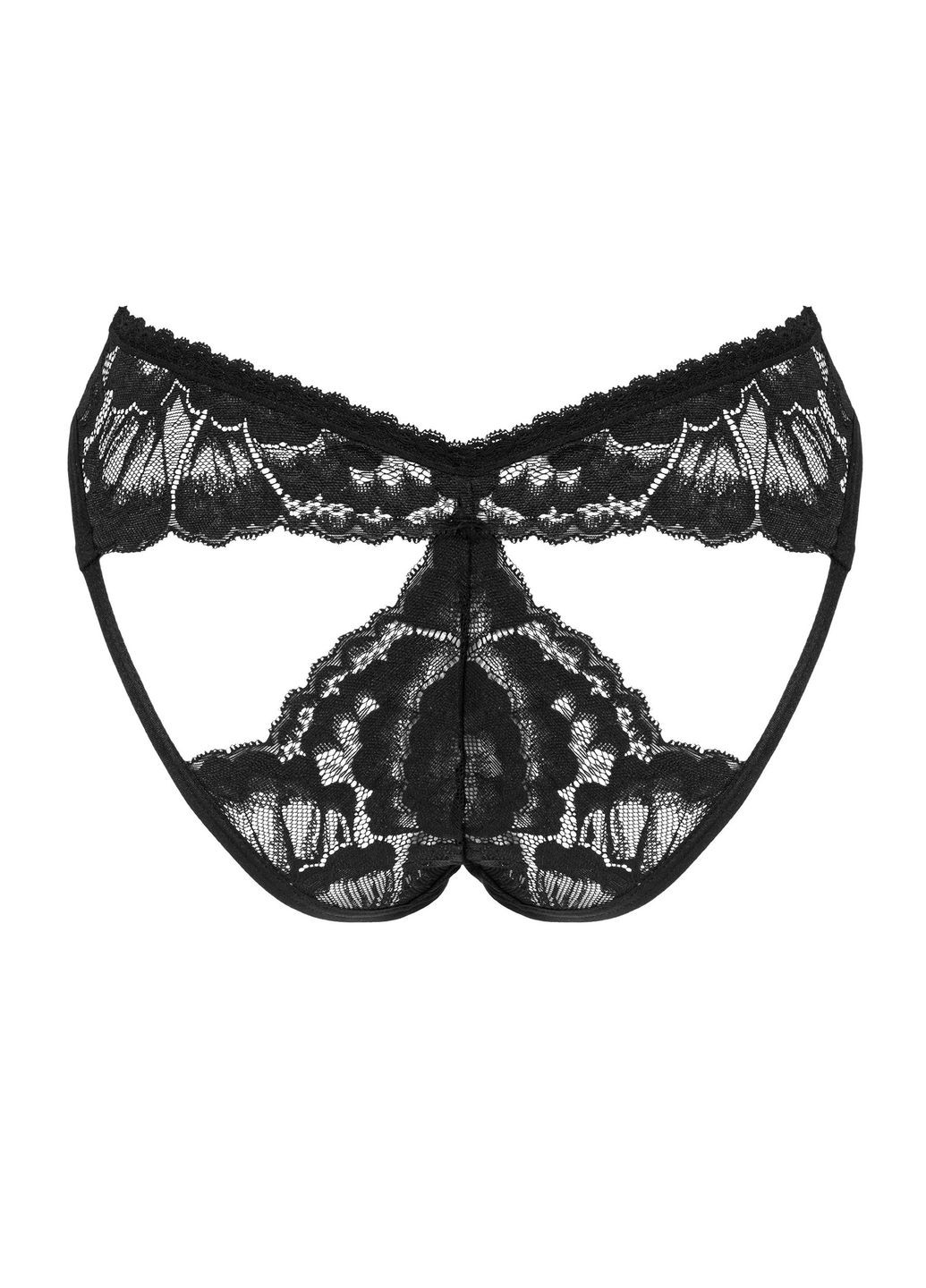 Черный демисезонный трусики кружевные с вырезами alessya Obsessive