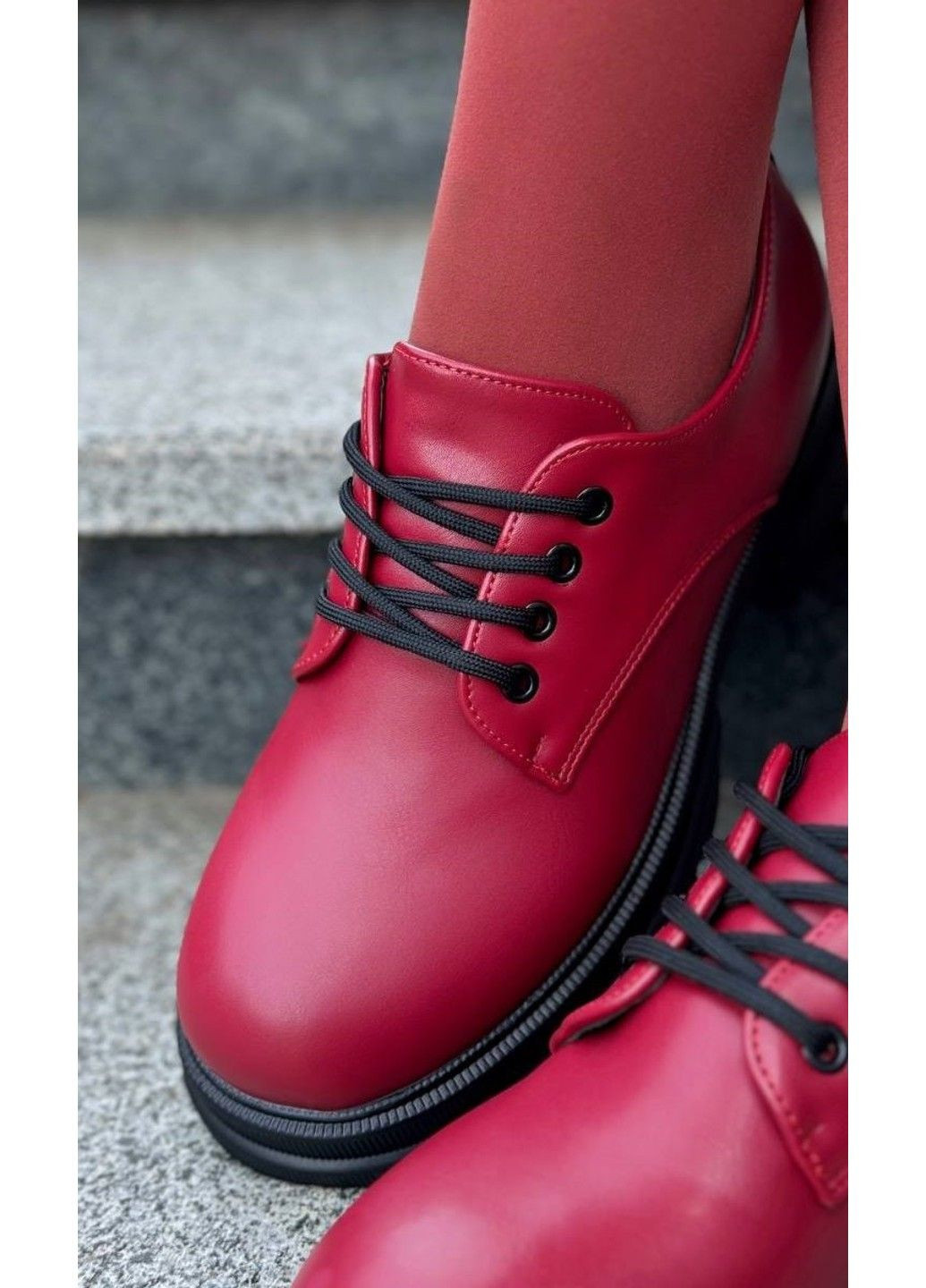 Женские лоферы женские бордовые Loretta | бордовые прессованная кожа (324834186)