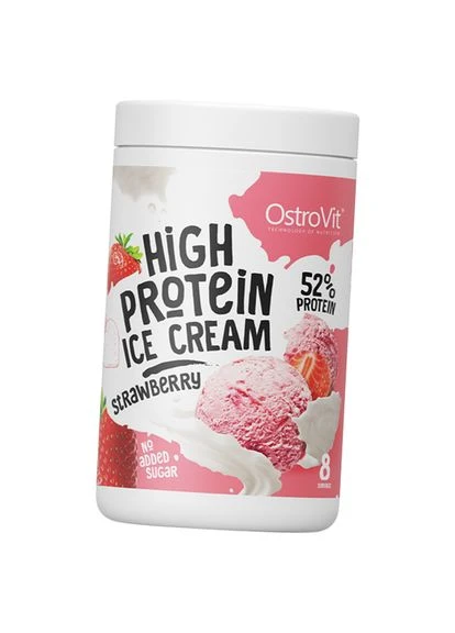 Высокопротеиновое мороженое, High Protein Ice Cream, 400г Клубника (05250016) Ostrovit (322725850)
