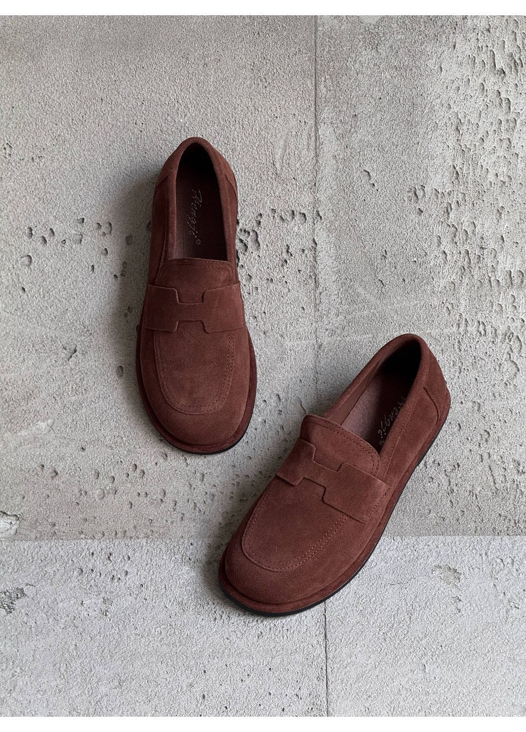 No Brand Стильные женские лоферы лоферы коричневый з натуральная замша, — демисезон (362563274)