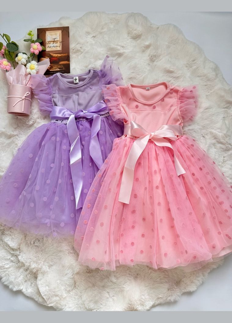 Розовое платье для девочки цвет розовый 10731 No Brand (322503097)