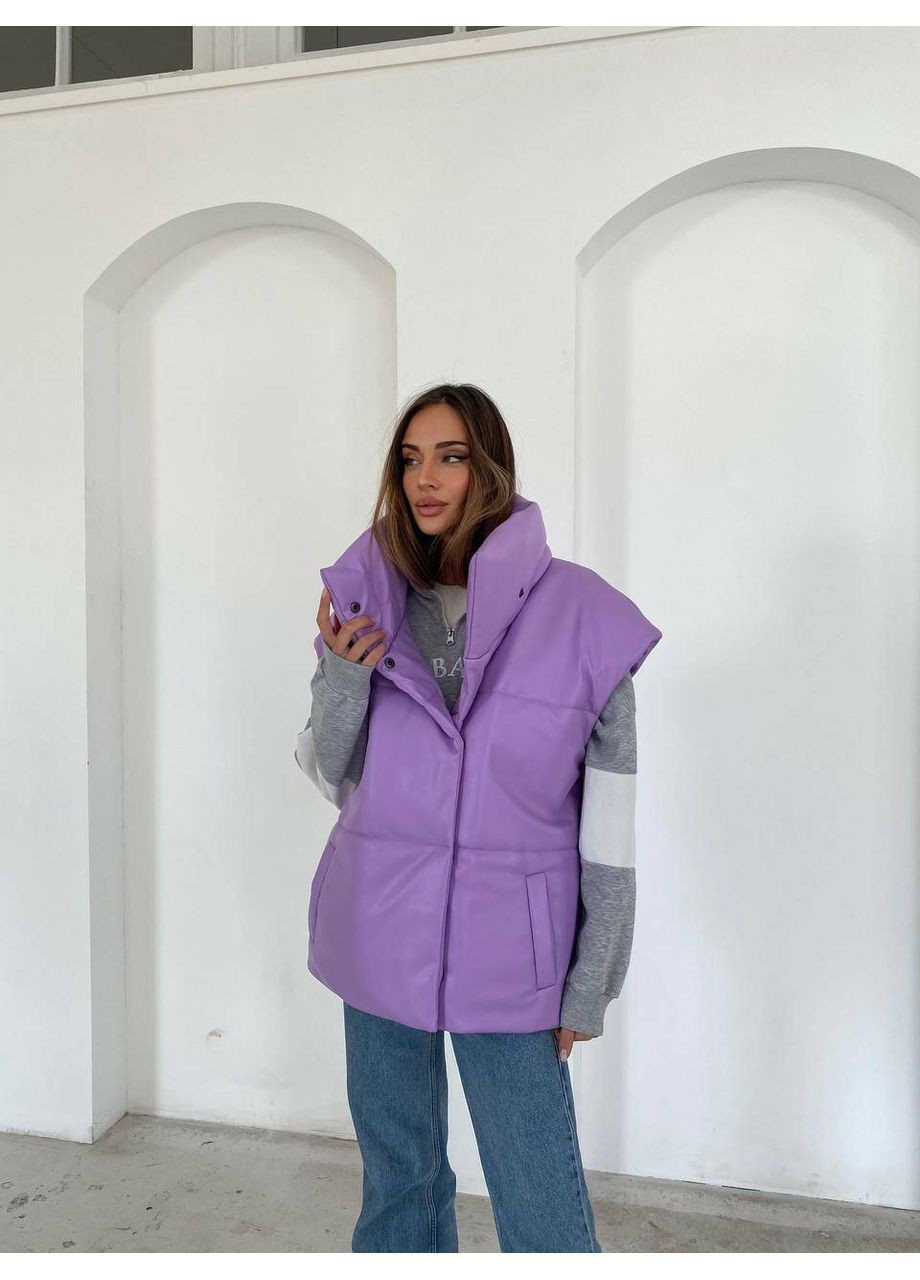 Жилет Desing из экокожи лавандового цвета milirud (366291816)