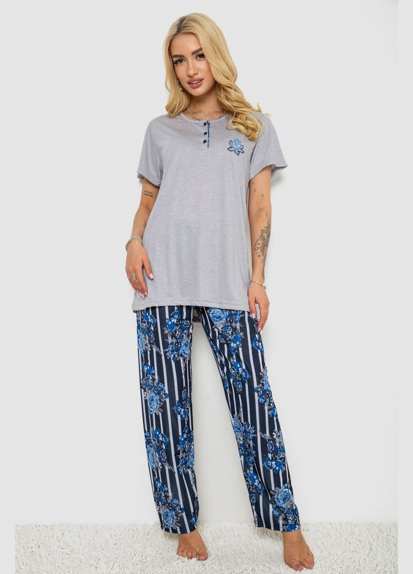 Сіра піжама жіноча з принтом Andi 243R5886