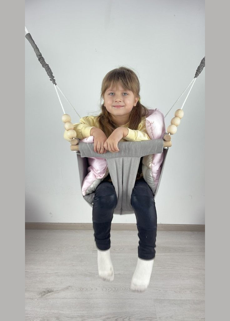 Подвесные качели Мальвинка с матрасом, сиденье из велюра! качели для детей No Brand (316221735)