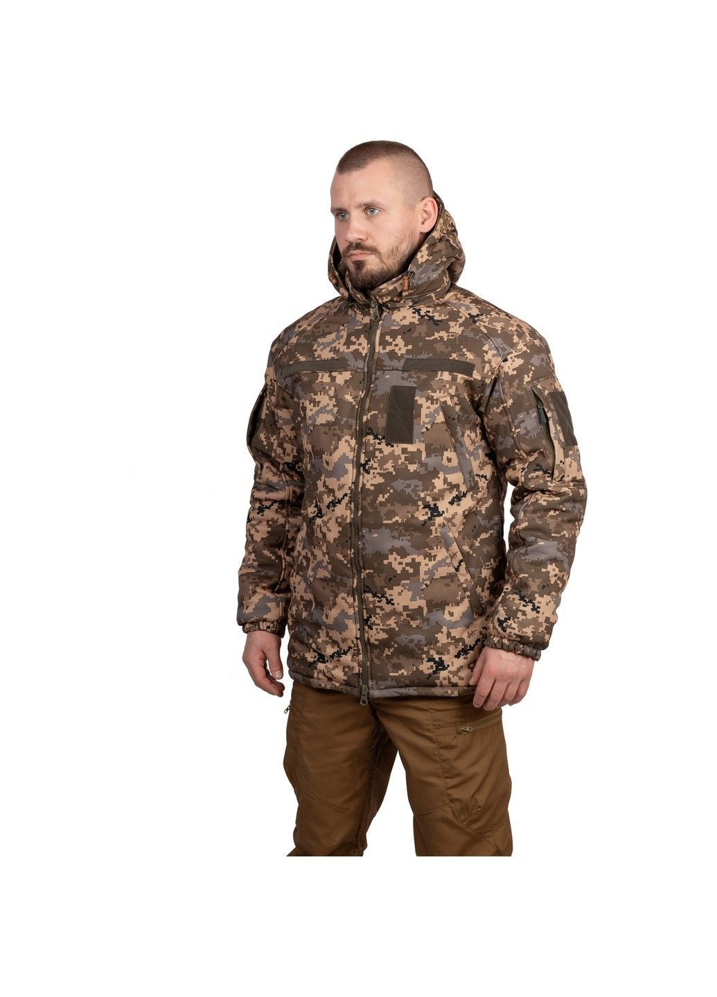 Комбинированная зимняя куртка зимняя softshell max-heat пиксель Vik-Tailor