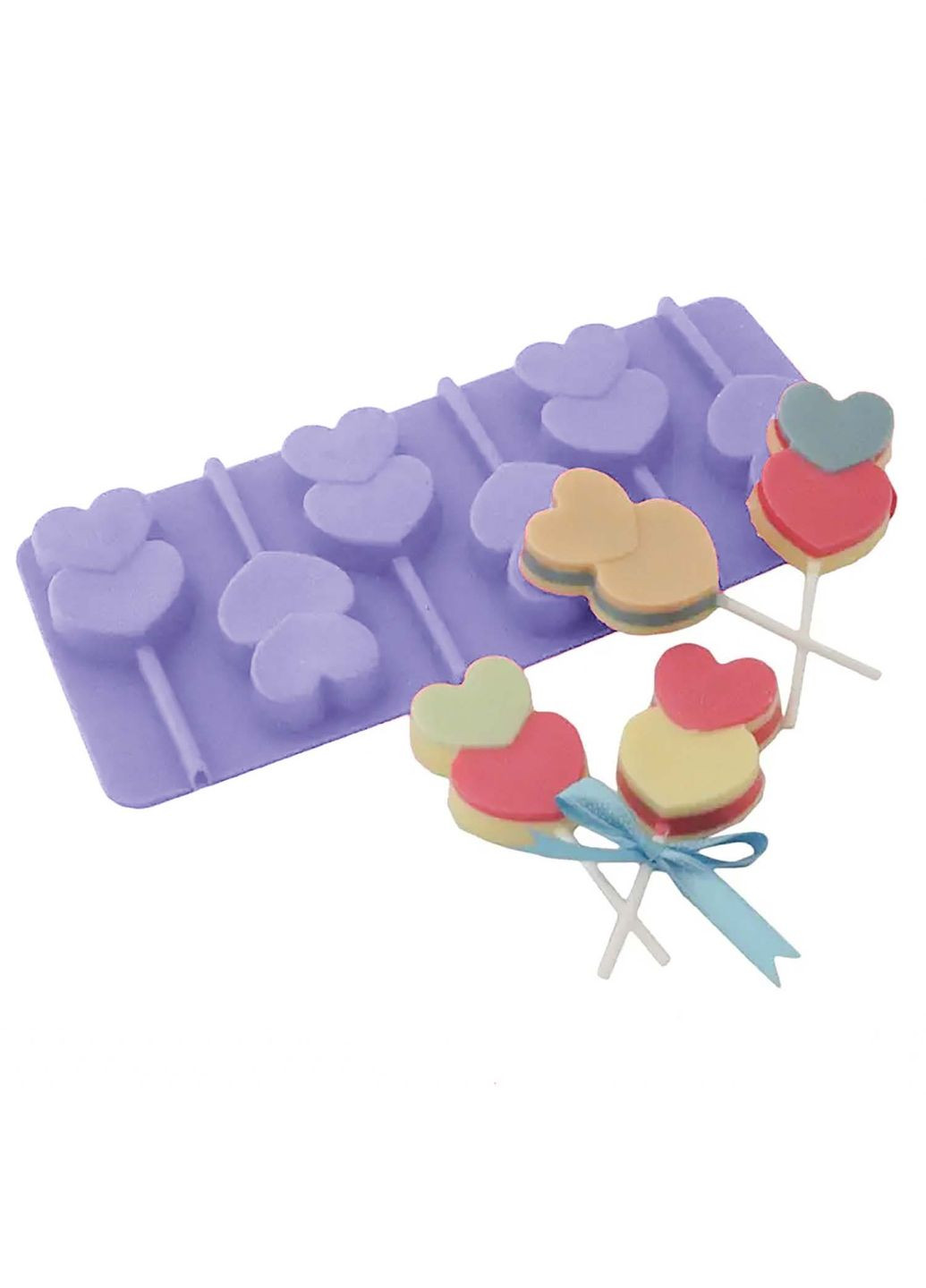 Силиконовая форма для леденцов и конфет на палочке "Сердечки" Kitchen Master (338656767)