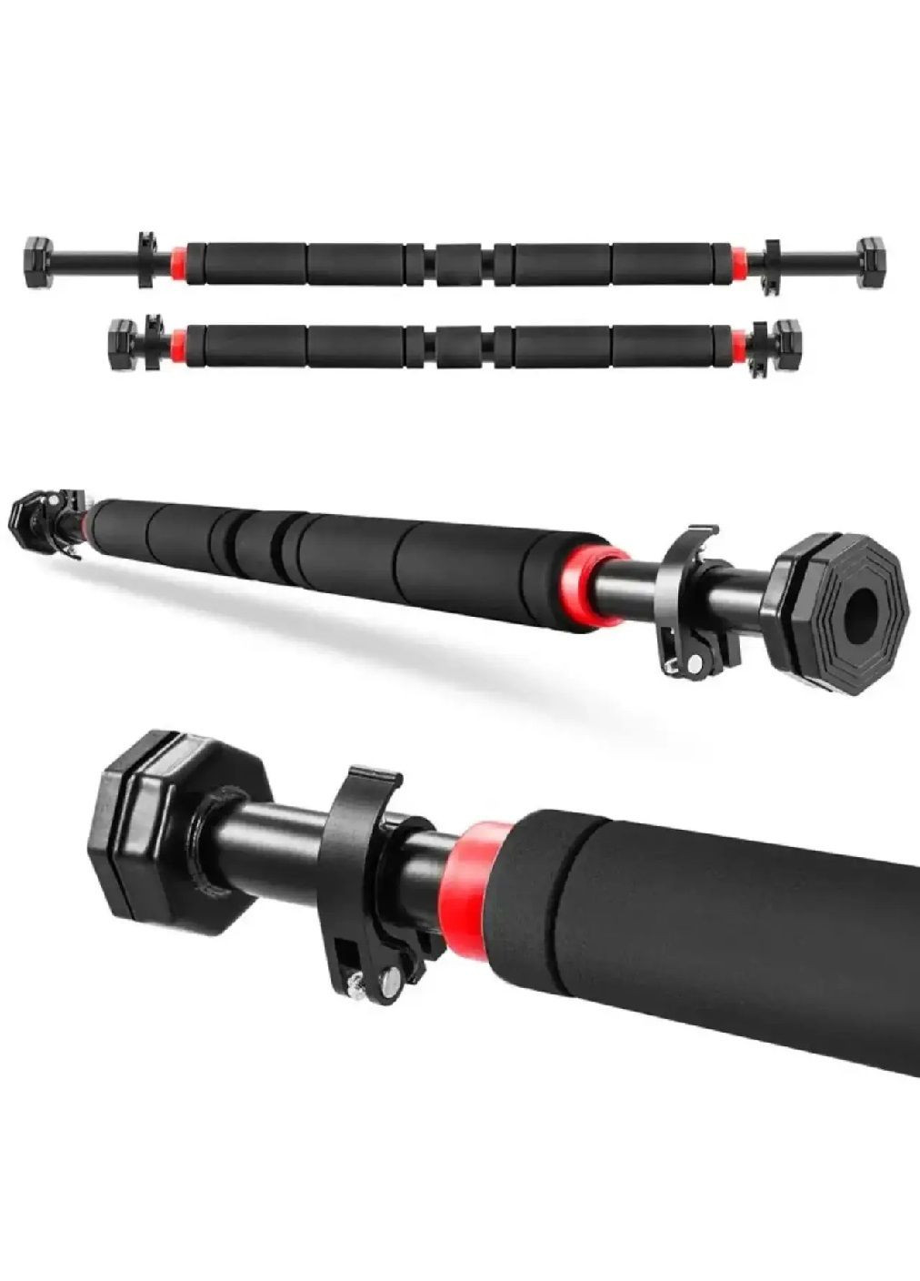 Розсувний турнік у дверний отвір з оббивкою з поролону для тренувань вправ занять спортом 66-95 см (479290-Prob) Unbranded (316675719)