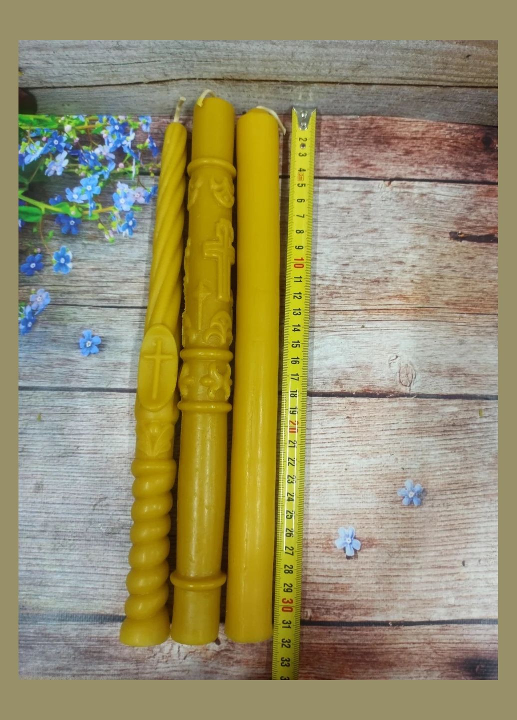 Свічка стрітенська (громниця) хрест воскова натуральна 31 см МЕД ПОШТОЮ (322148975)