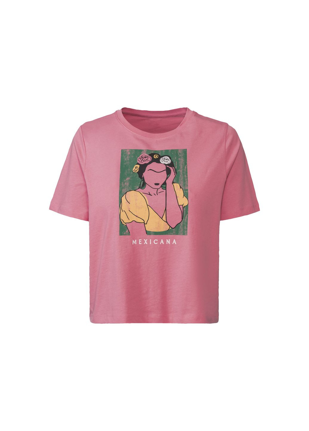 Футболка бавовняна з принтом для жінки LIDL 416458 рожевий Esmara - (322371695)