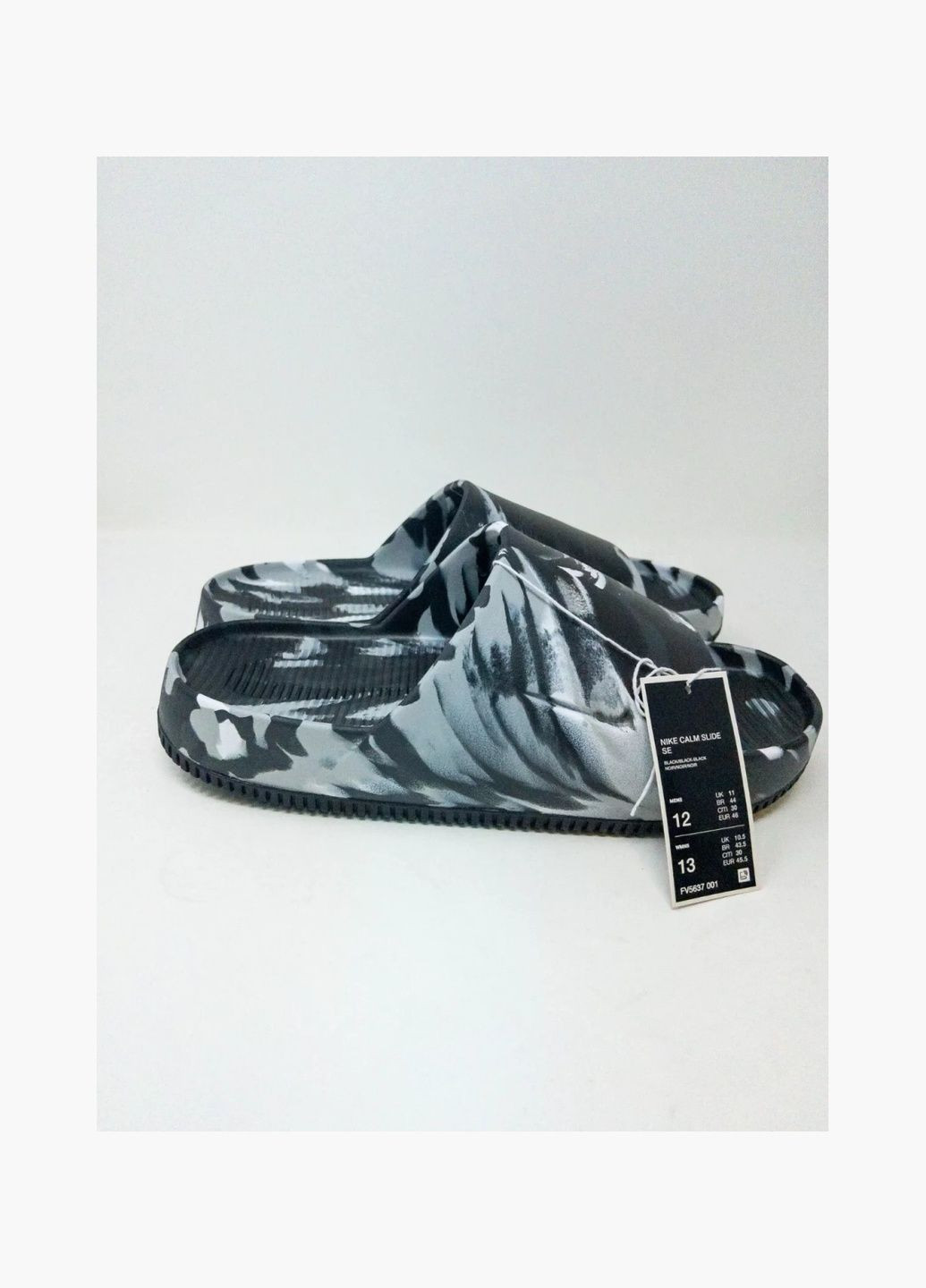 Черные мужские тапочки calm se slide black/light blue fv5637-001 Nike