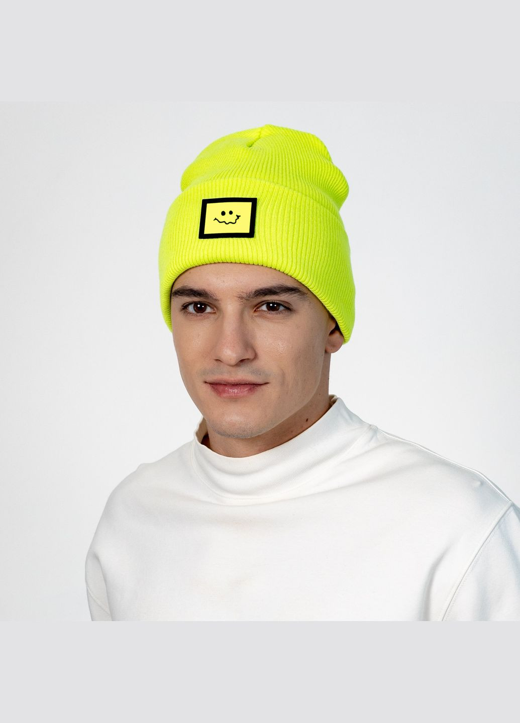 Шапка біні чоловіча бавовна жовта ТЕОНА 573-475 LuckyLOOK 573-475М (322792196)