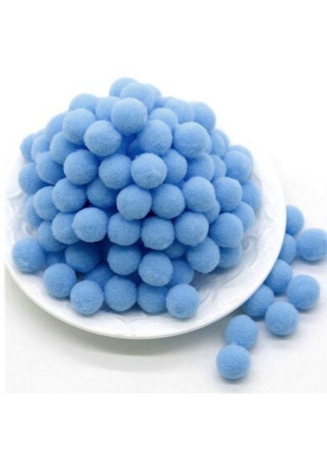 Помпончики велюрові, 1 см, незабудкові, 50 шт No Brand (341731131)