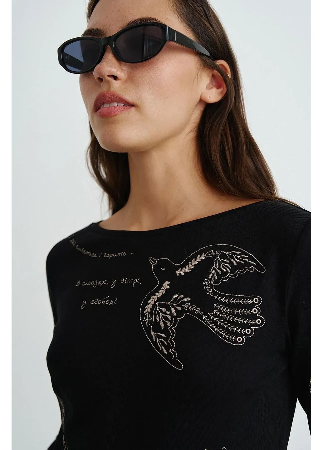 Боди с вышитым украинским орнаментом, цвет Черный Rica Mare (367831710)