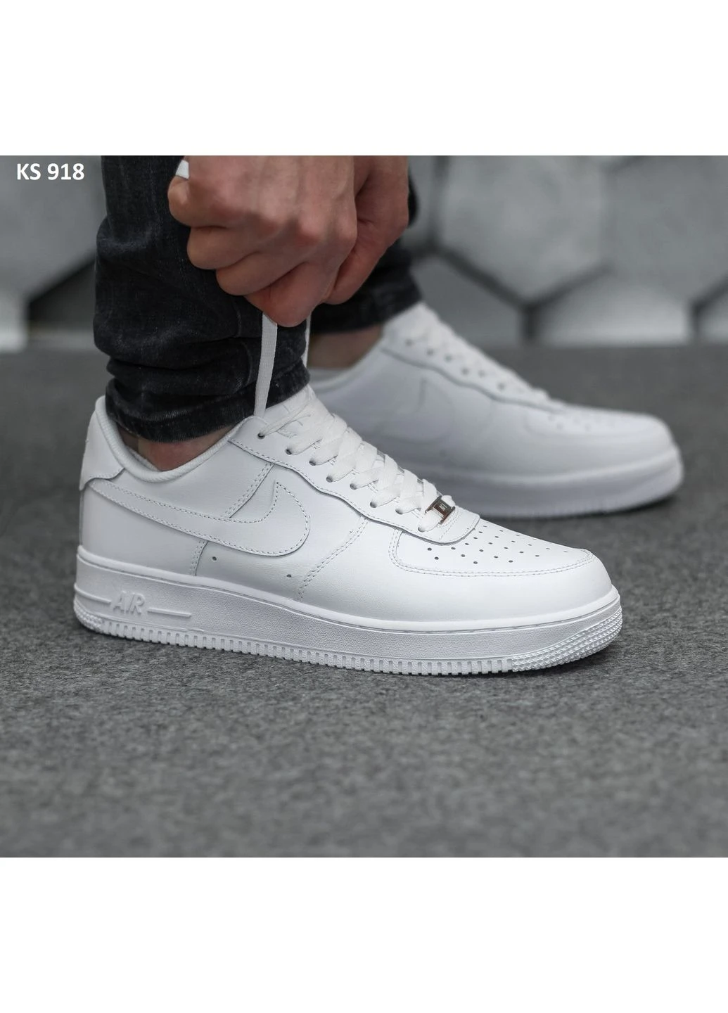 Белые демисезонные кроссовки мужские nike air force 1 low white найк аир форс 1 белые No Brand