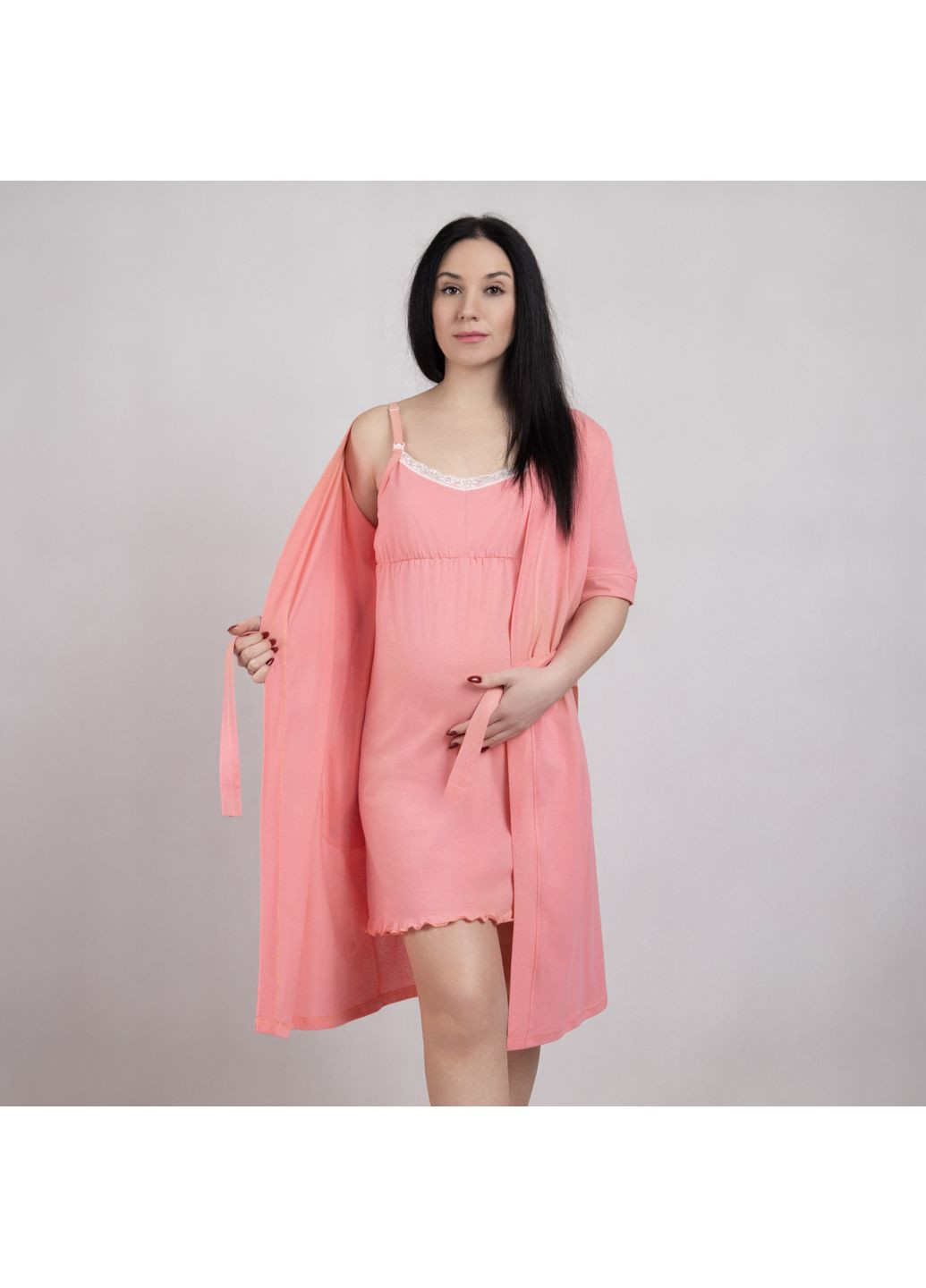 Комплект : халат і сорочка для вагітних для годування No Brand (360549709)