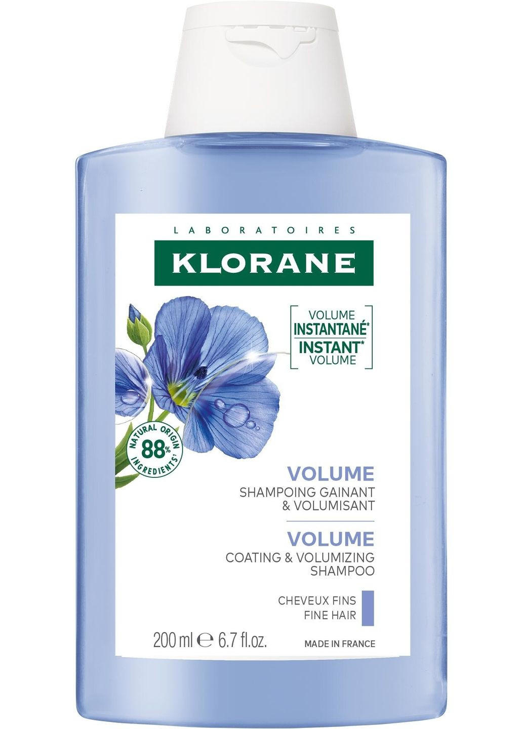 Шампунь для об'єму з екстрактом органічного льону Volume-Fine Hair with Organic Flax 200ml (1027835-31155362) Klorane (368626668)