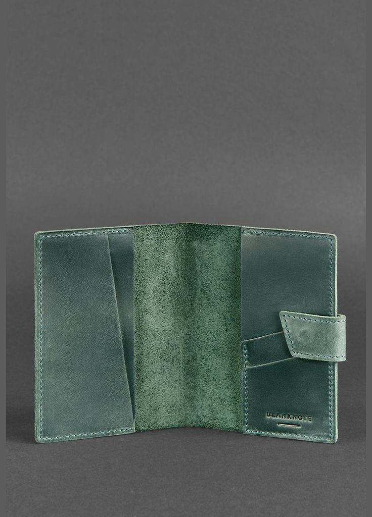 Кожаная обложка для паспорта 4.0 зеленая Crazy Horse (A-026464) BlankNote (329742937)